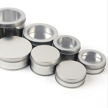 다목적 다용도 철재 원형 틴케이스, 65x25mm - 투명창