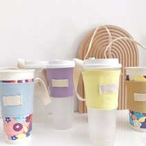 여행용 보틀포켓 수통파우치 물통 가방 원통형 텀블러케이스, 브라운