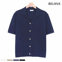 [빌리버스] 남성 반팔 가디건 BTW100 남자 버튼 카라 여름 니트