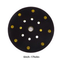 6 150mm 9151752 구멍 샌더 백킹 패드 hookamp mirka 용 516 -24 스레드 먼지가없는 샌딩 디스크 홀더가있는 루프 샌딩 패드, 17홀
