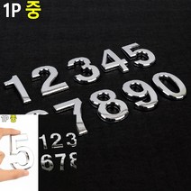 입체형 볼록 은색 숫자 1P 중 입체글자 글자간판, 5, 1개