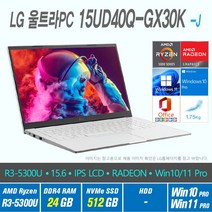 LG 울트라 PC 15UD40Q-GX30K +Win10 Pro / Win11 Pro 선택포함, 24GB, 512GB, AMD RYZEN 5300U, 화이트