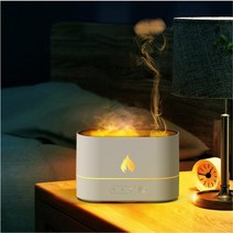 불멍 디퓨저 무드등 USB 안방 포그링 도넛 가습기 타이머 대용량 물통 미니 캠핑, 화이트