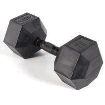 바디엑스 [낱개] 육각아령 고무덤벨 20kg 블랙그립 네츄럴고무, 20KG 1개, 1개