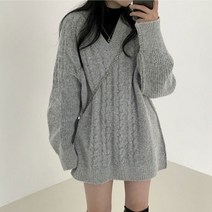 DFMEI.니트 스커트 -- 가을 겨울 하프 롱 꽈배기 퍼 원피스 여 빈티지 순색 코디 니트