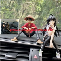 자동차 관상 소품 일본 만화 캐릭터 차량용 피규어 장식품 원피스 애니메이션, 레드 루피+소녀+불독