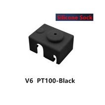 새로운 업그레이드 된 V6 공식 히터 블록 보호 실리콘 양말 절연 커버 E3D V6 PT100 J-헤드 핫 엔드 3D 프린터 부품, Black Sock