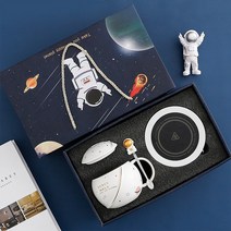 남사친생일 선물 남동생 남자 자취 우주인 머크컵 워머세트, 아이보리