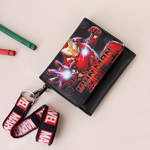 마블 아이언맨 3단 벨크로 액션 지갑 교통카드 휴대용 목걸이지갑 남아 아동 초등 학생 선물
