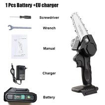 소형 전기톱 충전식 엔진톱 미니 다기능 기계톱 전동 목공 톱, A, With 1 Battery