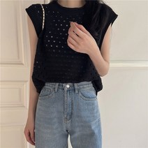 ROYALBELLE 여성용 여름 캐주얼 루즈핏 니트 베스트 스카시 디자인 이너웨어 레이어드 K0101610