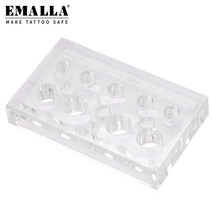 벼루 필방 EMALLA 문신 잉크 컵 홀더 투명 안료 캡 메이크업 도구 액세서리 바디 아트 공급
