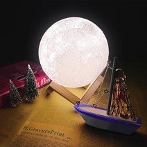 해외직구 CHIZAO 3D 프린팅 LED 램프 달성 목성 홈 베드룸 데커 크리에이티브 무드 나이트 라이트 USB 충전 터치 패트 컨트롤 컬러풀, 10cm Jupiter, Touch and Pat