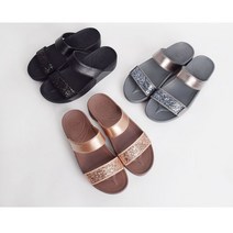 반짝이 푹신한 데일리 여자 슬리퍼, 블랙_235