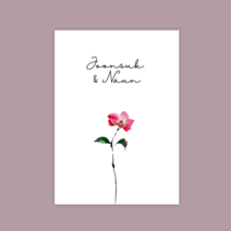 [지음 아트] 심플청첩장 /화려한동백/ 깔끔한 스몰웨딩 30매 엽서형 자체제작, 150장