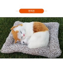 진짜같은 잠자는 강아지 고양이 인형, 노랑이