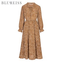 [블루레이스] 호피나염리본플리츠원피스_B2F1OP3171