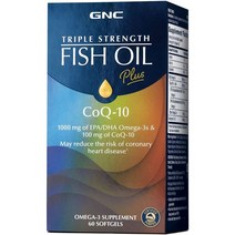 GNC fish oil coq10 지엔씨 피쉬오일 코큐텐 오메가3 60캡슐, 1개, 60정