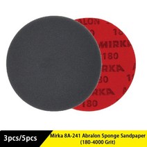 차량 광택기 무선 폴리셔 Mirka 8A241 Abralon 1804000 그릿 스폰지 상딩 디스크 폼 후크 및 루프 사포 5 인치 6 연마 버핑, 2000+3pcs+125mm