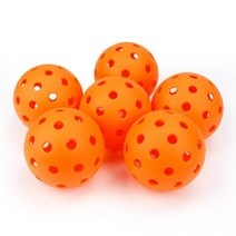 피클볼 야외용 내구성 볼 40 홀 6 개 74mm, 6 Pcs Orange (Thanks)