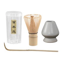 GHSHOP 일본 말차 세트 대나무 털다 도자기 말차 털다 홀더 차 방, 말차 거품기 홀더 6cmx7cm, 세라믹, 매트 화이트