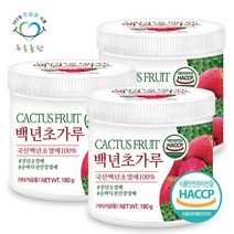 푸른들판 국내산 백년초 분말 180gx3통 선인장 열매 가루 100%, 3개, 180g