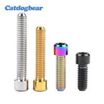 티타늄 스텐 육각 십자 볼트 너트 세트 catdogbear m4 티타늄 컬럼 헤드 볼트 육각형 티타늄 나사 패스너 자전거 10mm 13.5mm 15mm 20mm 25mm, 무지개