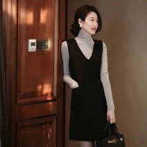 모직 원피스 여성 2022 봄가을 허리보정 슬림핏 핏아우터 스타일리쉬 베스트 조끼 4589043639