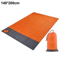 휴대용 경량 방수 모래 해변 매트 200x210cm 포켓 비치 담요 접이식 캠핑 매트 매트리스 야외 피크닉, 오렌지 140x200cm