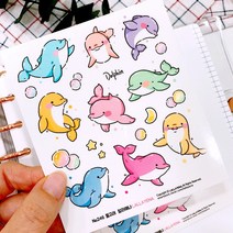 돌고래 다꾸 인스 인쇄소스티커 No.246