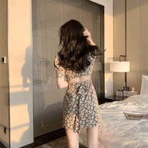 플라워 원피스 키작은여자옷 프렌치 티 멈추다 고급 가볍게 사치한 셀럽 무드 눈길을 끄는 이너 점프슈트 1018892475