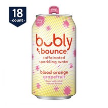 Bubly Bounce Caffeinated Sparkling Water Blood Orange 버블리 바운스 스파클링 워터 블러드 오렌지 자몽 355ml(12oz) 18캔