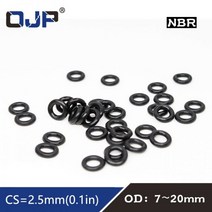 50 개/몫 고무 링 블랙 NBR 씰링 O OD7/8/9/10/11/12/13/14/15/16/17/18/19/20*2.5mm O-링 씰 오일 개스킷 와셔, 20x15x2.5mm, 150pieces