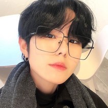 남자 여자 빅 오버사이즈 큰머리 대두 복고 금테 사각 메탈안경테
