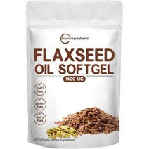 아마씨 오일 1400mg 소프트젤 300회 ALA 오메가3 냉압착 지방산 심장 건강 면역, 기본