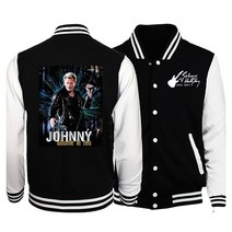 johnny hallyday 프린트 재킷 겨울 남성여성 캐주얼 야구 유니폼 스트리트 스웨트 셔츠