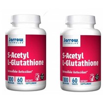 Jarrow 자로우 포뮬러스 아세틸 글루타치온 60정 2팩 Formulas S-Acetyl L-Glutathione - Unique Formula Antioxidant Liver Health (60 Veggie Tablets) Pack of 2, 1개, 1