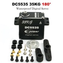 자전거부품방수 35KG 디지털 서보 Arduino 풀 알루미늄 케이스 스테인레스 스틸 기어 하이 토크 1/6 1/8, 01 DC5535-35KG-180