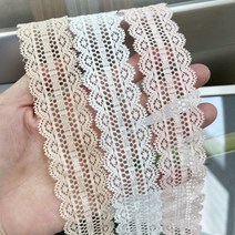 늘어나는 레이스밴드 스판레이스 헤어밴드재료 리본공예 홈패션부자재, 핑크