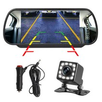 승용차 SUV 화물차 7인치 룸미러형 LED 12발 후방카메라 시거잭 상시 전원 FULL SET, 20M(11톤 탑차 이상)