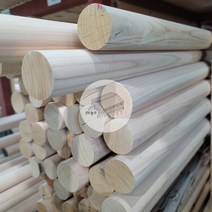 우드창고 히노끼 목봉 프리미엄 10파이X2400mm 편백나무 국내가공 원주목 기둥재 원주봉 홈데코 옷걸이봉