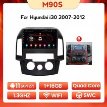 NaviFly-7862C 현대 카플레이 내비게이션 GPS 팬 8G 안드로이드 올인원 카 지능형 시스템 i30 1 FD 2007, 16 M90S 1G 16G B