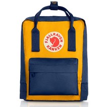Fjallraven Kanken 세련된 디자인의 클래식 가방 워터프루프 디자인 7L/16L/20L 성인 및 어린이용 노랑/네이비 퍼즐