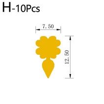 10개 세트 끈적 거리는 플라이 보드 나비 꽃 모양 식물 냄비 장식 과일 파리 버그 트랩 강한 잡기 곤충 정원 해충 방제, [08] H
