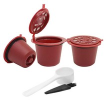 커피머신 자동 1/3Pcs 커피 캡슐 재충전 용 필터 컵 네스프레소 기계 플라스틱 스푼 브러쉬 Coffeeware, 09 a 5set