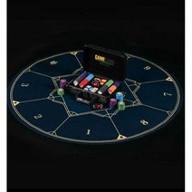 포커 매트 게임 매트 홀덤 펍 테이블 보 블랙잭 매트, 직경1.2m두께2mm8인용진한파란색테이블매트