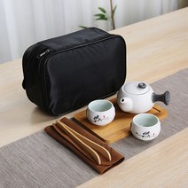 호켄하임 70ml대용량 찻잔 휴대용 다기 세트 선물용다기 도자기 여행용 캠핑용, 작은 다기 세트 찻잔 2p