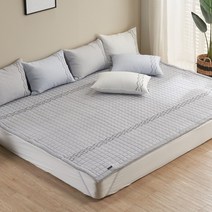 시원한 여름 패밀리침대패드 카페트 시어서커 밴딩 침대패드 3color, 그레이