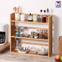 MCOMPANY 주방 용품 선반 가구 정리함 다이 원목 받침대 트레이 수납장 정리대 다용도 싱크대 오븐 접시 틈새 식탁 미니 수납 밥솥 양념통 서랍장 전자 레인지 부엌 _아미고선반, 우드 (대나무재질) _아미고