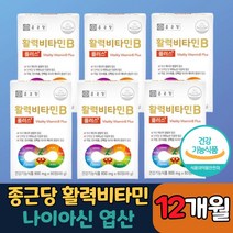 날송건강 종근당 비타민 B 비 군 b1 b2 b6 b12 활력 조혈 신경비타민 영양제 알약, 60정, 6개